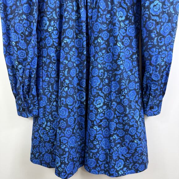 New DE LORETA Pique Dress in Camelia XS Mini Puff Sleeve Smocked Full Button - Picture 12 of 16